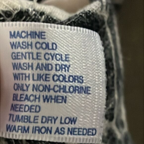 GAP Maternity Black and Cream 1/2 Button Down Floral Linen Smock Dress- Small - Picture 10 of 12